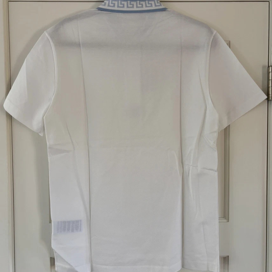 Versace Greca-Collar Piquet cotton Short-Sleeved Polo Shirt