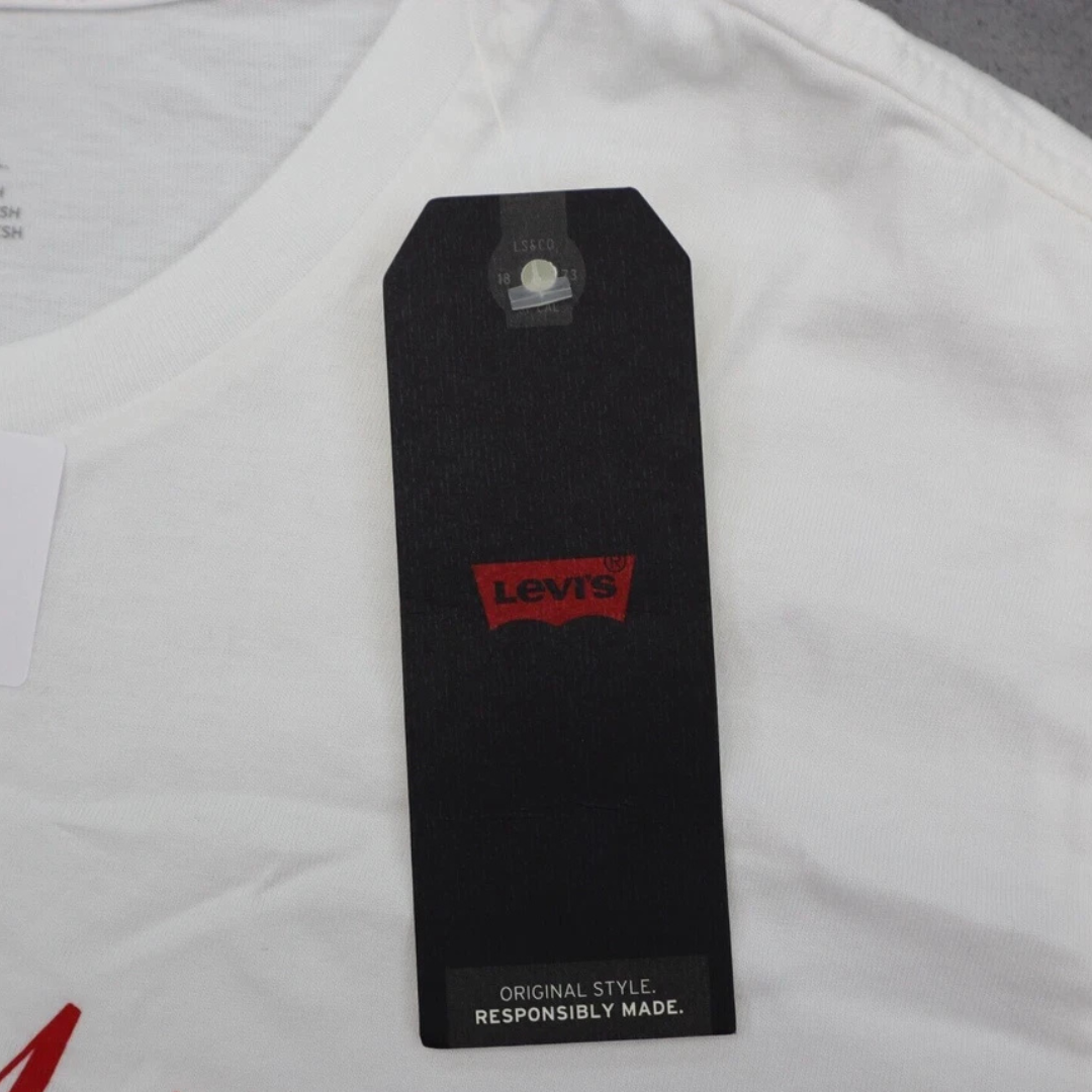Levis Shirt Mens M White Short Sleeve