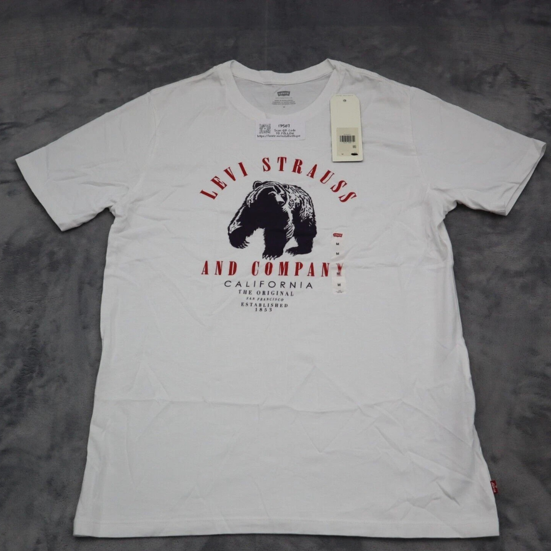 Levis Shirt Mens M White Short Sleeve
