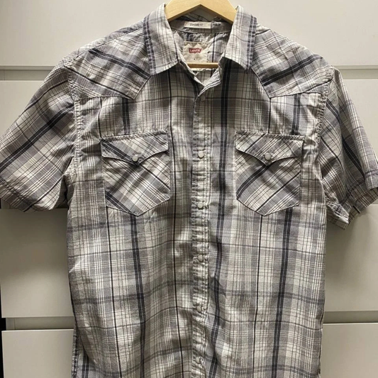 Levi's Strauss Mens Western M Short Sleeve Pearl Snap Shirt