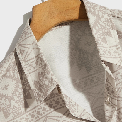 Loose Fit Men's Geometric Graphic Short Sleeve Shirt