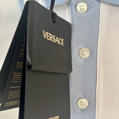 Versace Greca-Collar Piquet cotton Short-Sleeved Polo Shirt