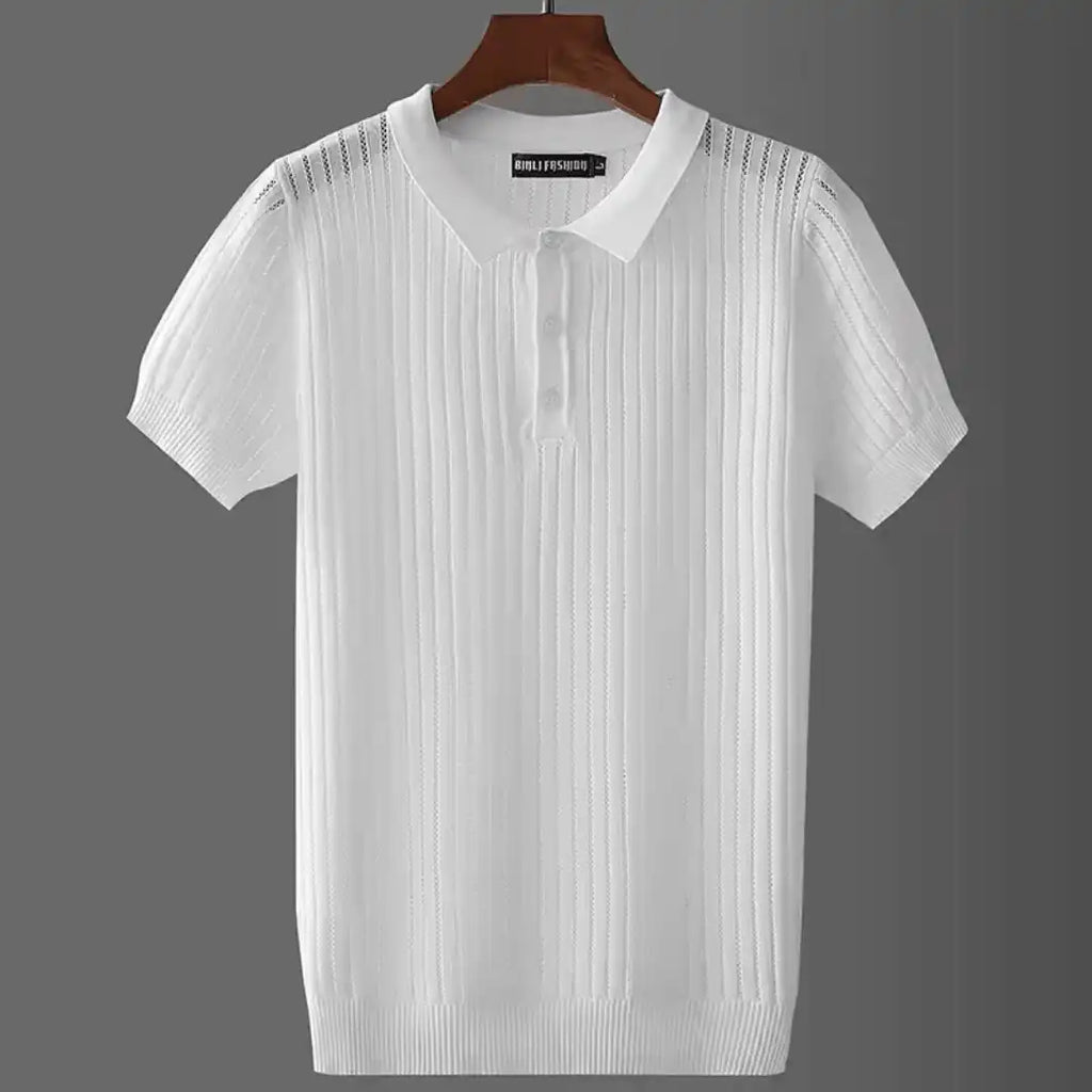 Striped Polo Shirt Summer Casual Short Sleeve