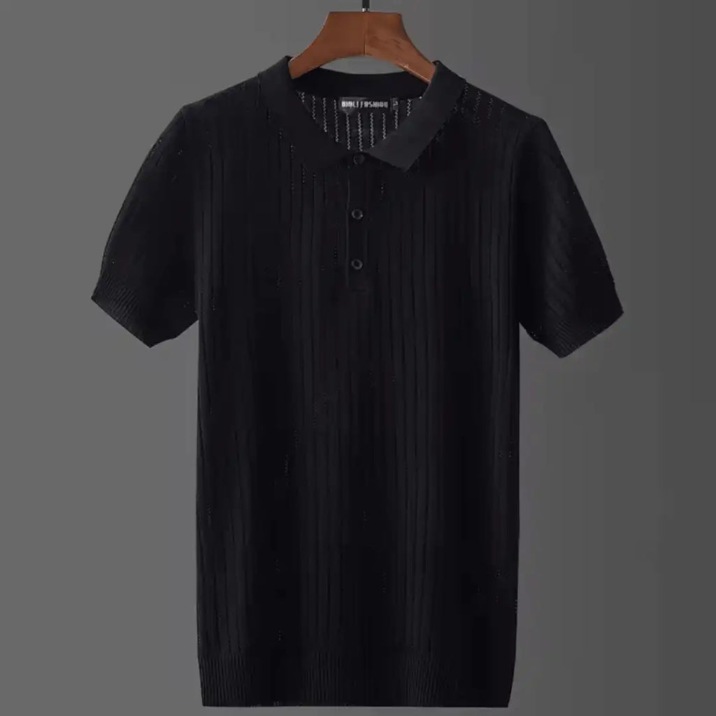 Striped Polo Shirt Summer Casual Short Sleeve