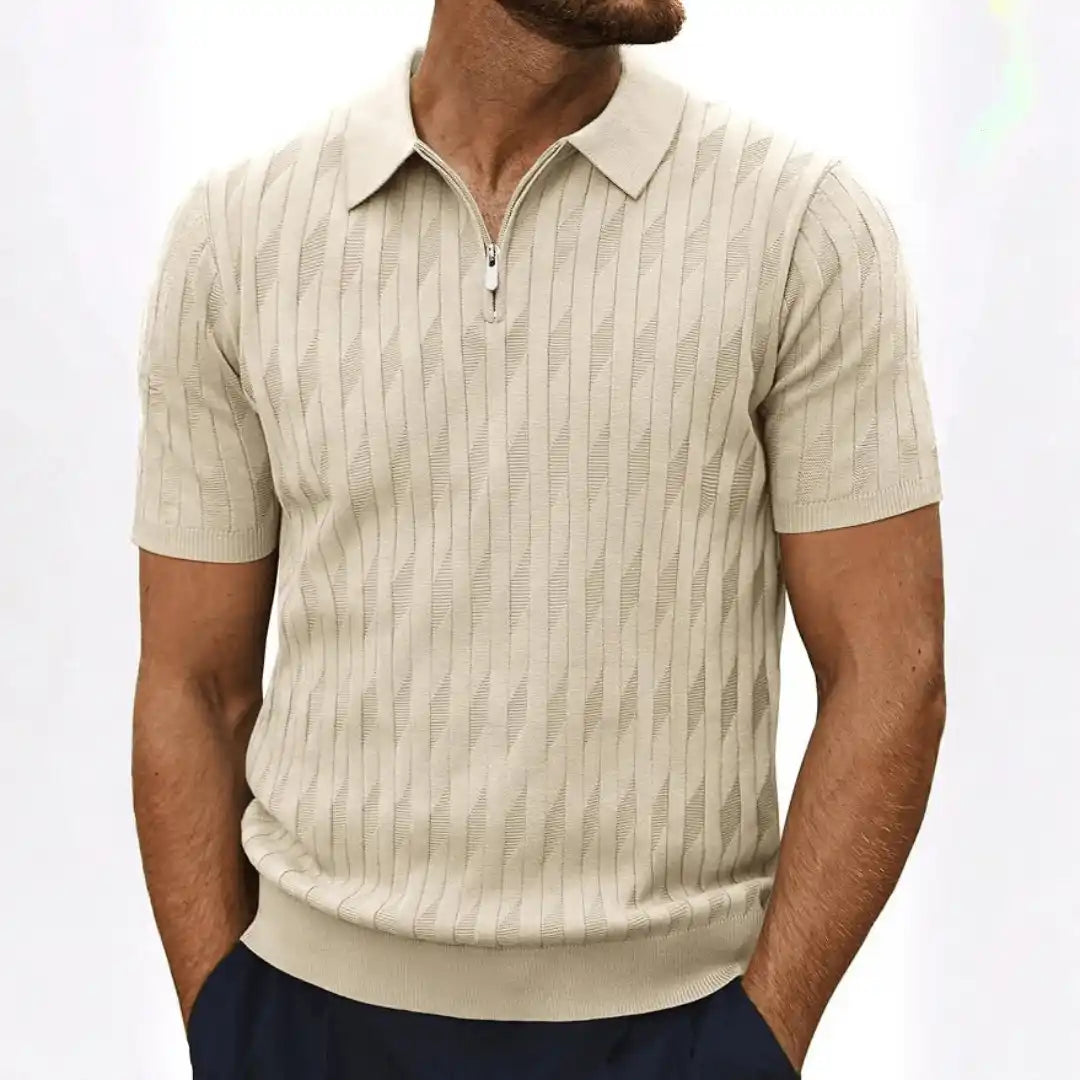 PJ PAUL JONES Zip Polo Shirt Short Sleeve