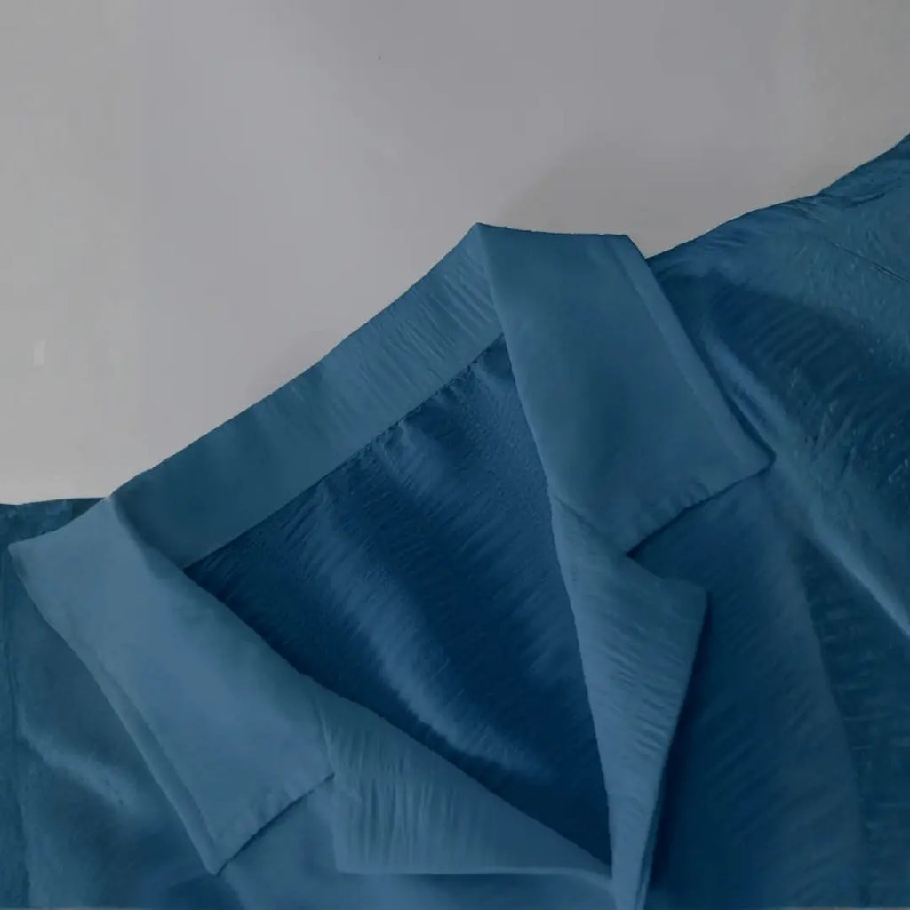 Blue Short Sleeve Button-Down Shirt