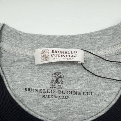 BRUNELLO CUCINELLI Black Embroidered Layered Short-Sleeve T-Shirt