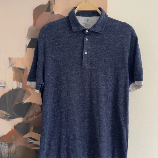Brunello Cucinelli Mens Linen Polo Shirt