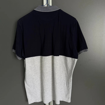 Brunello Cucinelli White & Blue Mens Polo T-Shirt