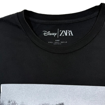 Disney X Zara Men'S Black Mickey Mouse Graphic T-Shirt