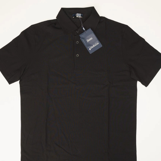 HERNO Solid Black Polo Shirt