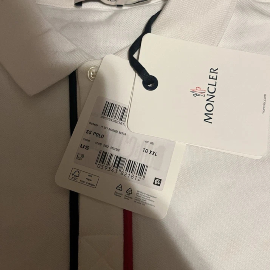 Authentic Moncler Tricolour SS Polo Shirt