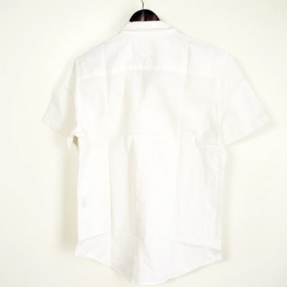 Levi’s Men’s M Slim White Cotton Cuffed Short Sleeve Shirt