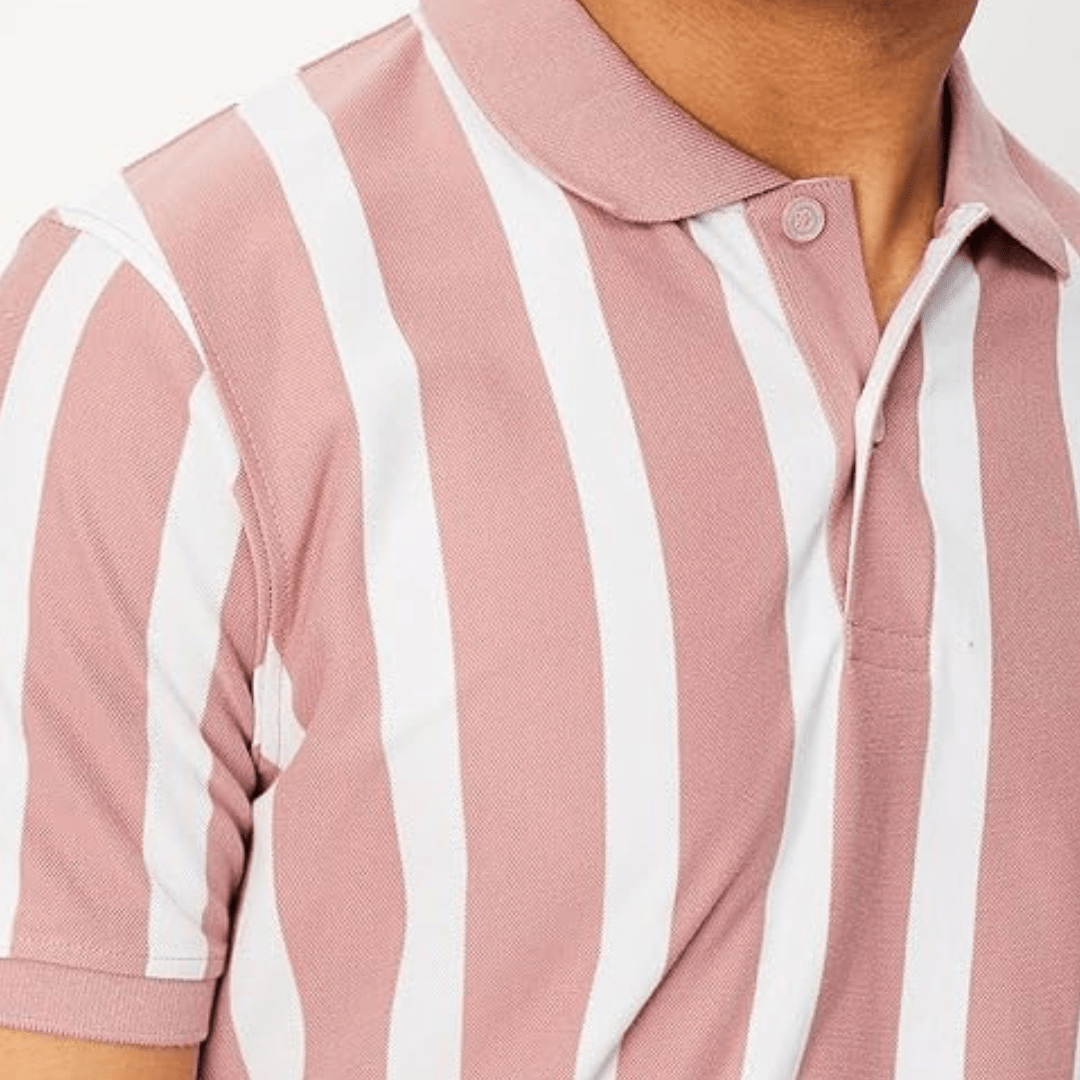 Max Men's Half Sleeves Regular Fit Striped Polo Levi's T-Shirt - Teecraft