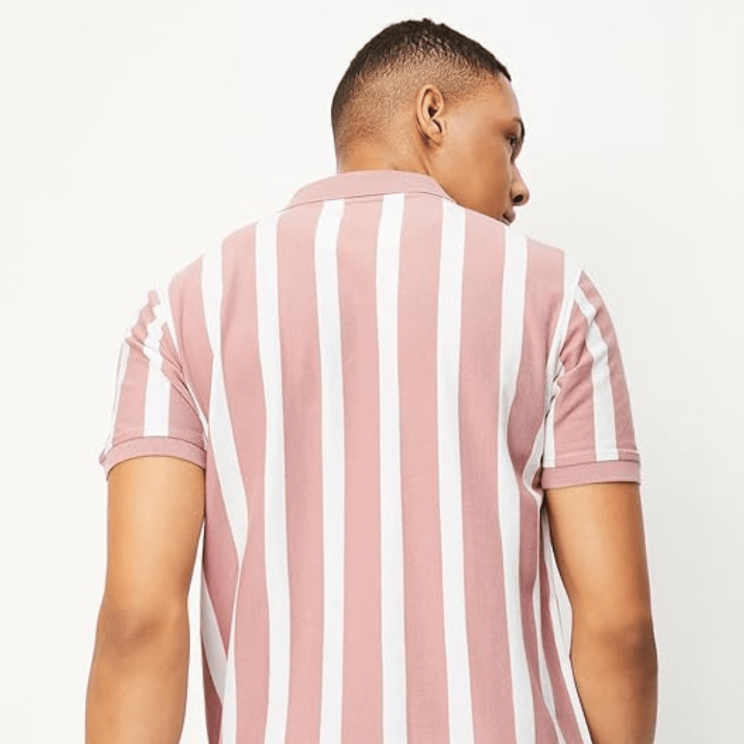 Max Men's Half Sleeves Regular Fit Striped Polo Levi's T-Shirt - Teecraft