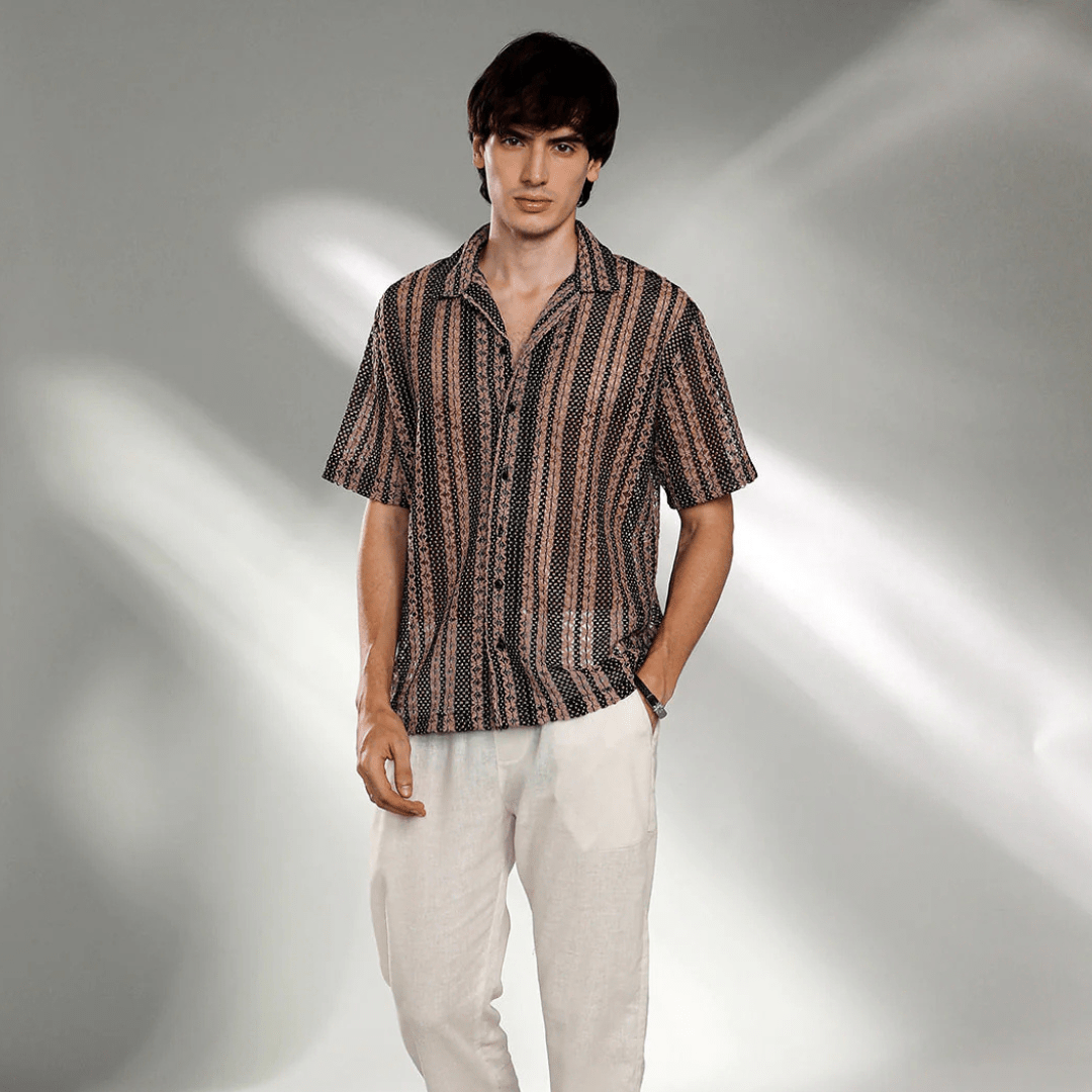 Multitrack Knit Oversized Shirt - Teecraft