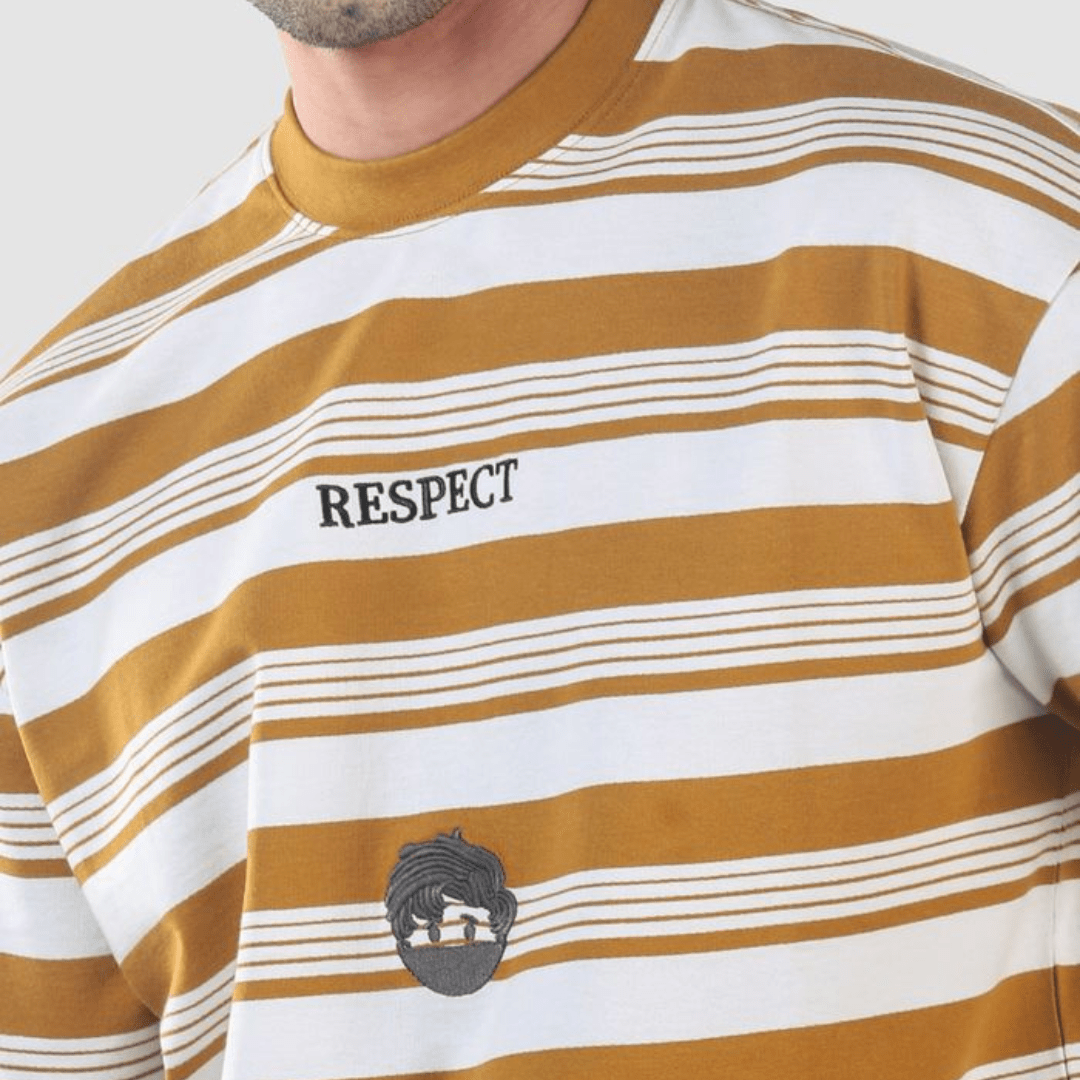 Mustard Striped Knitted T-Shirt - Teecraft